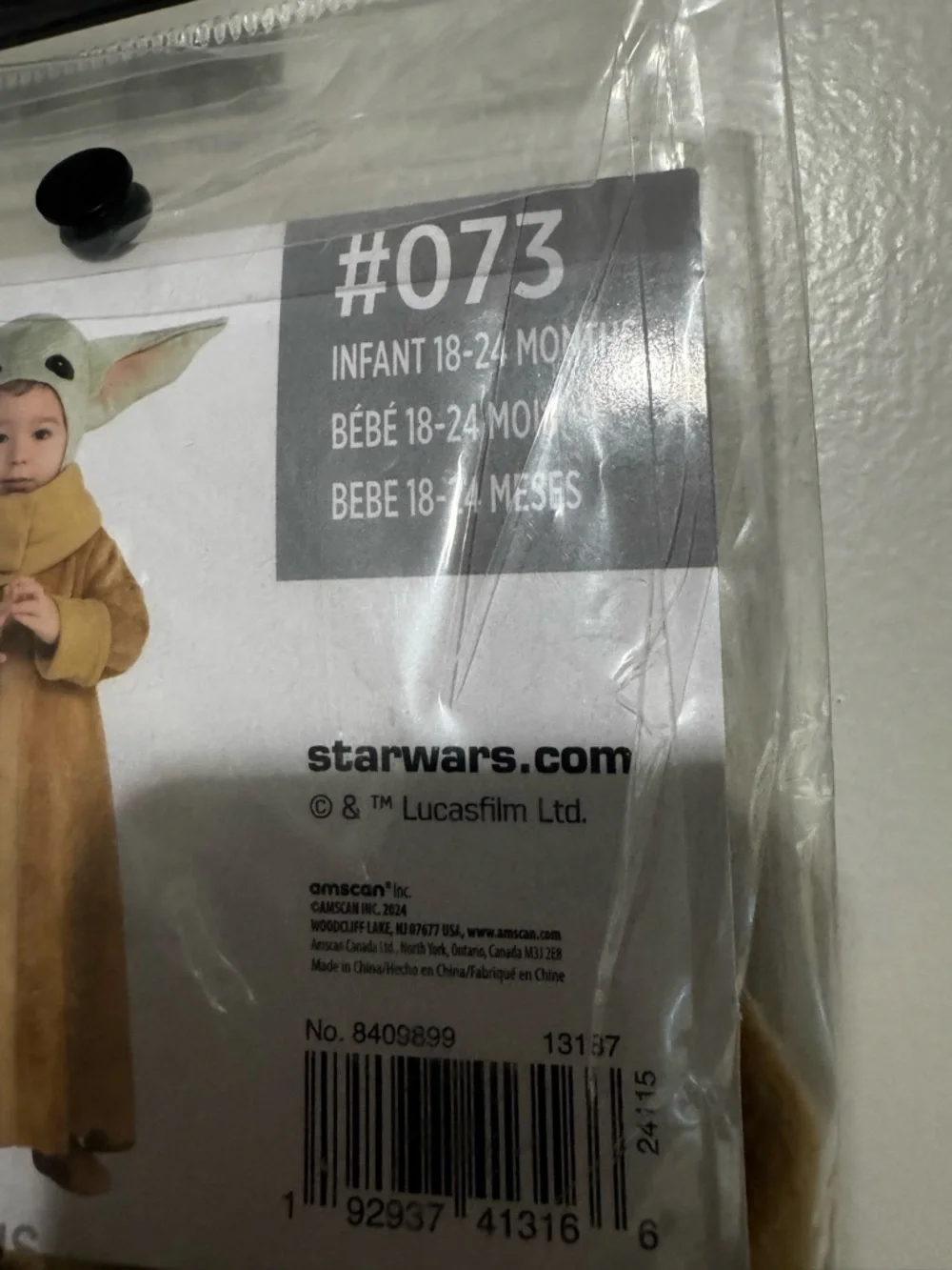 Star Wars Grogu Infant Costume - Brown and Green Hood - Picture 4 of 4